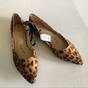 Leopard pointed toe ballet flats